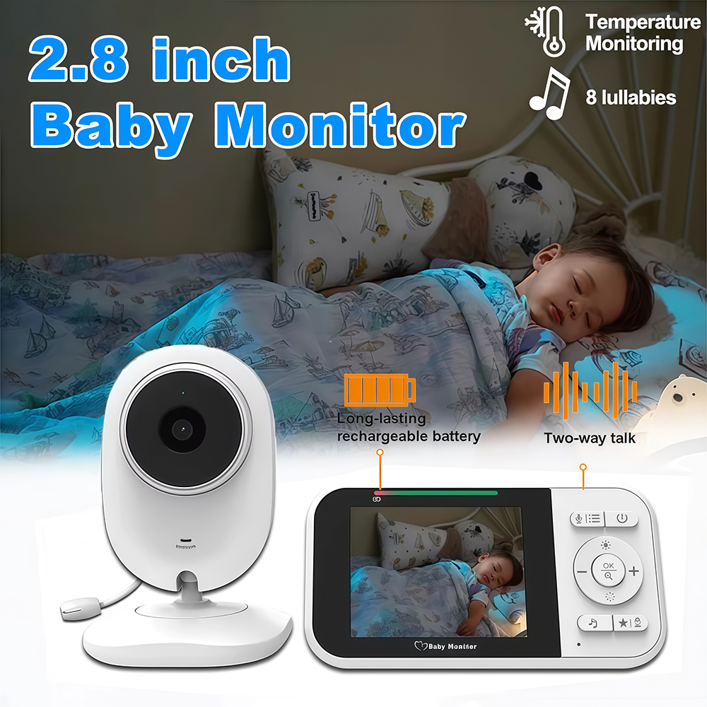 Audio Detect Music - 2.8 Inch Video Baby Monitor Night