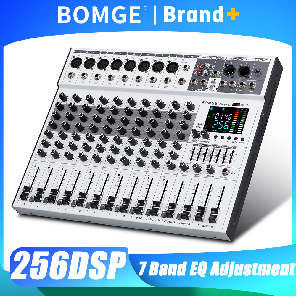 Audio Music Equalizer - 12 Channel Mixer Audio Console Professional