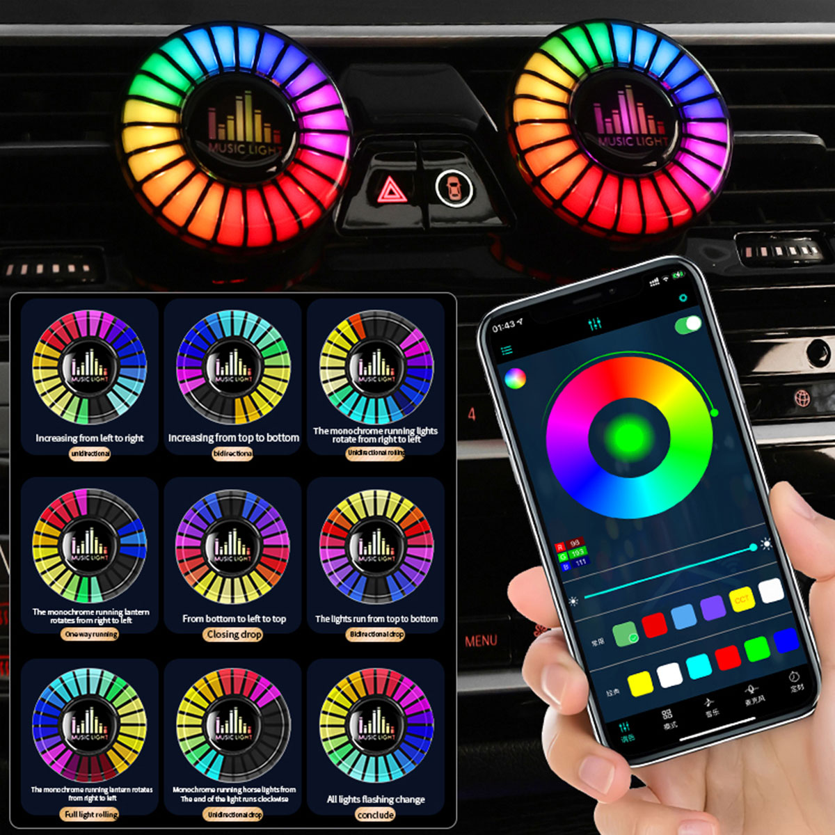 Car Music Rhythm Lamp Car Air  – Audio Music Light recenzja i cena