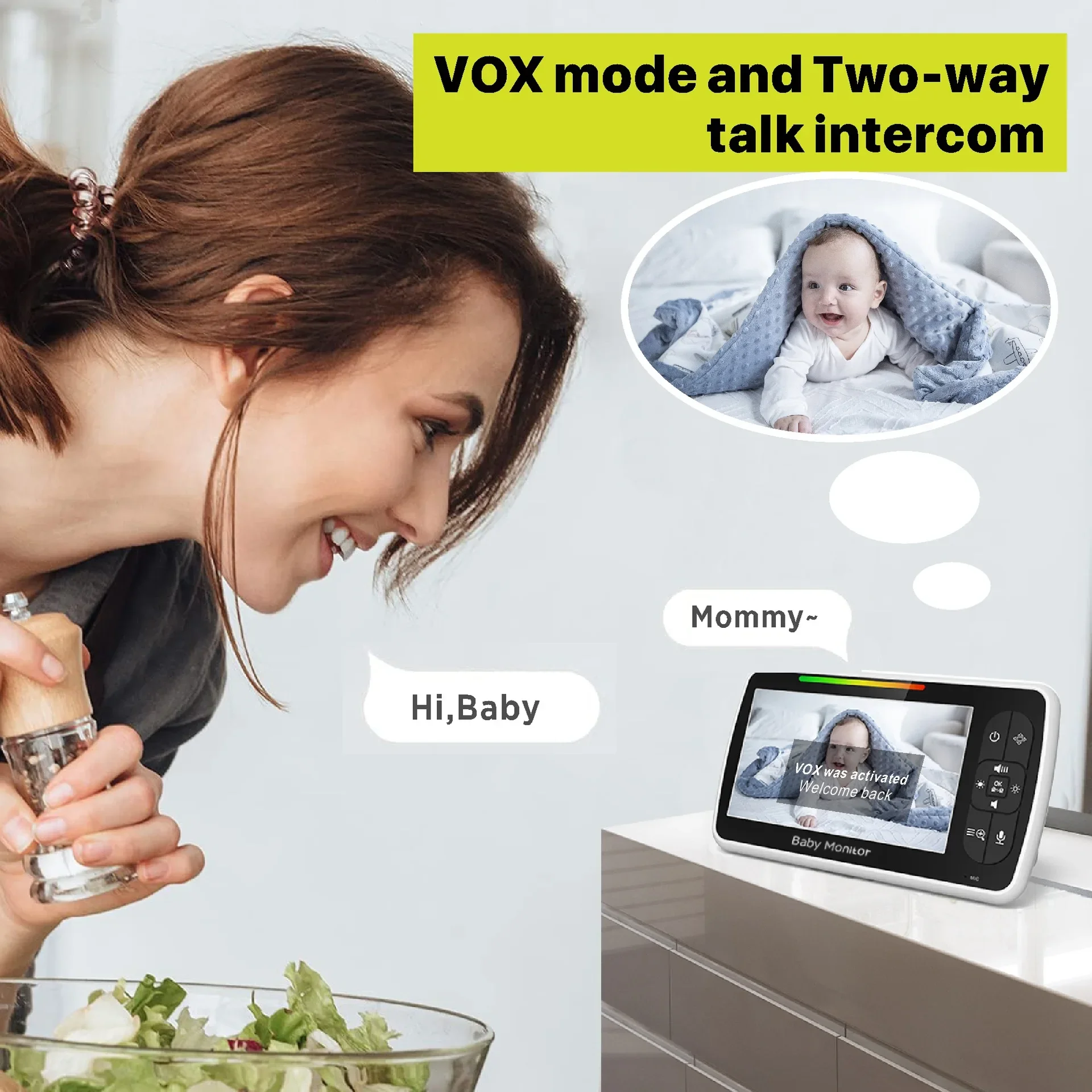 5.0 Inch Video Baby Monitor Wi – Audio Hd Music recenzja i cena