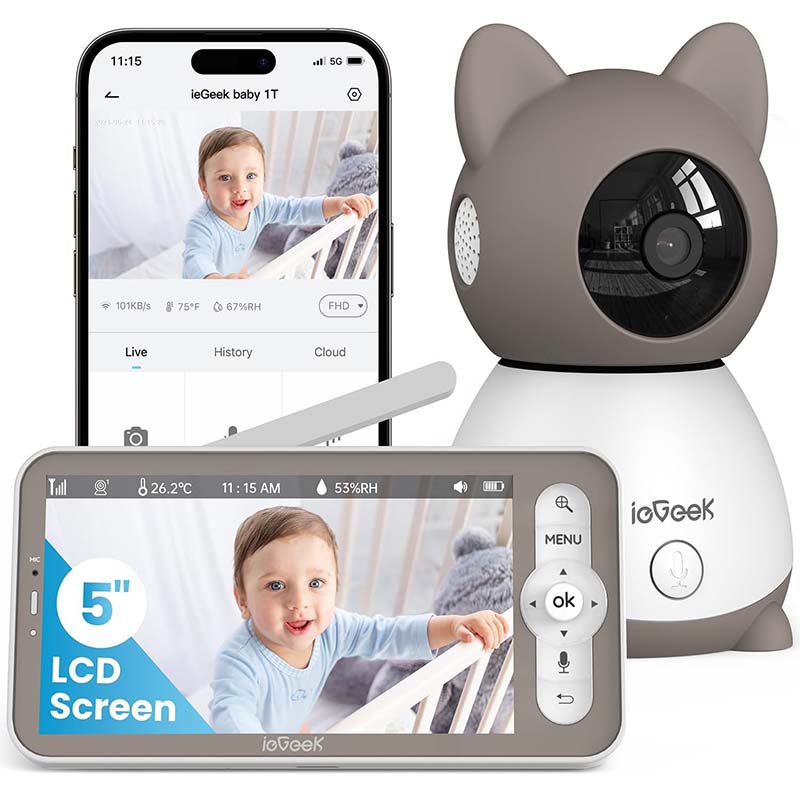 ieGeek Baby Monitor with 2K Ca – Audio Detect Music recenzja i cena