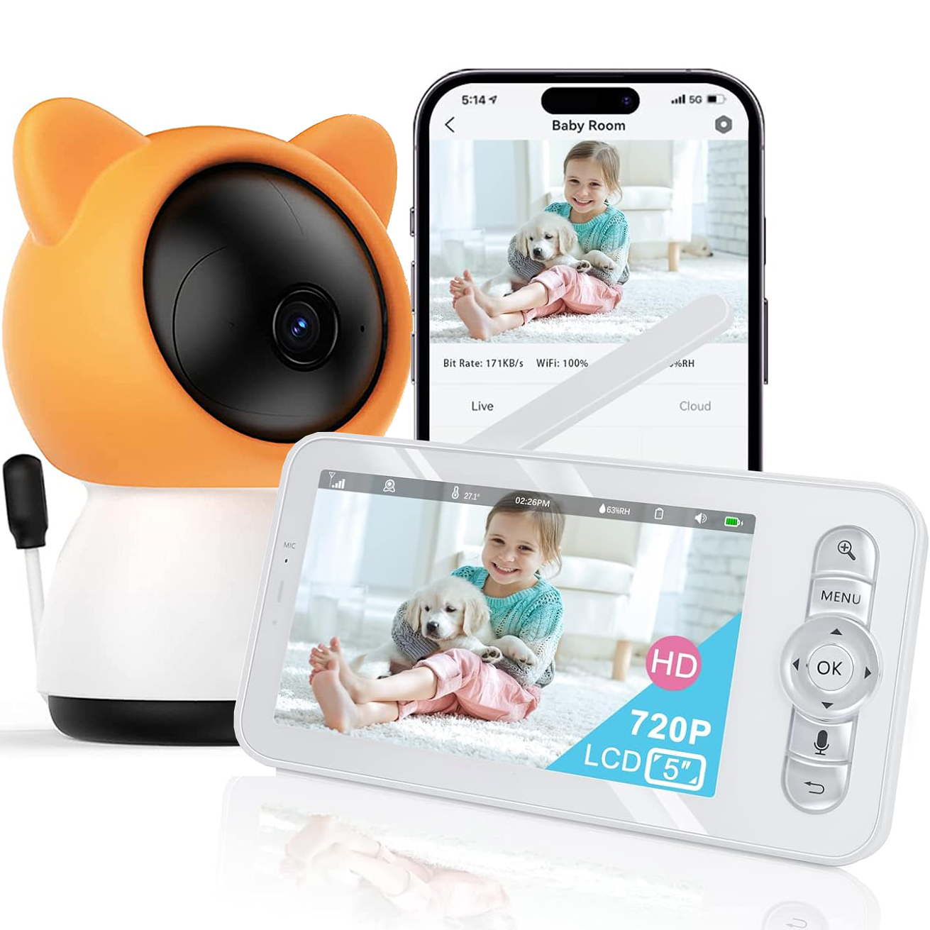 2K/3MP 5-inch Wireless Baby Mo – Audio Detect Music recenzja i cena