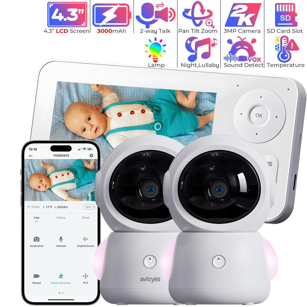 2K WiFi Baby Monitor with Scre – Audio Detect Music recenzja i cena