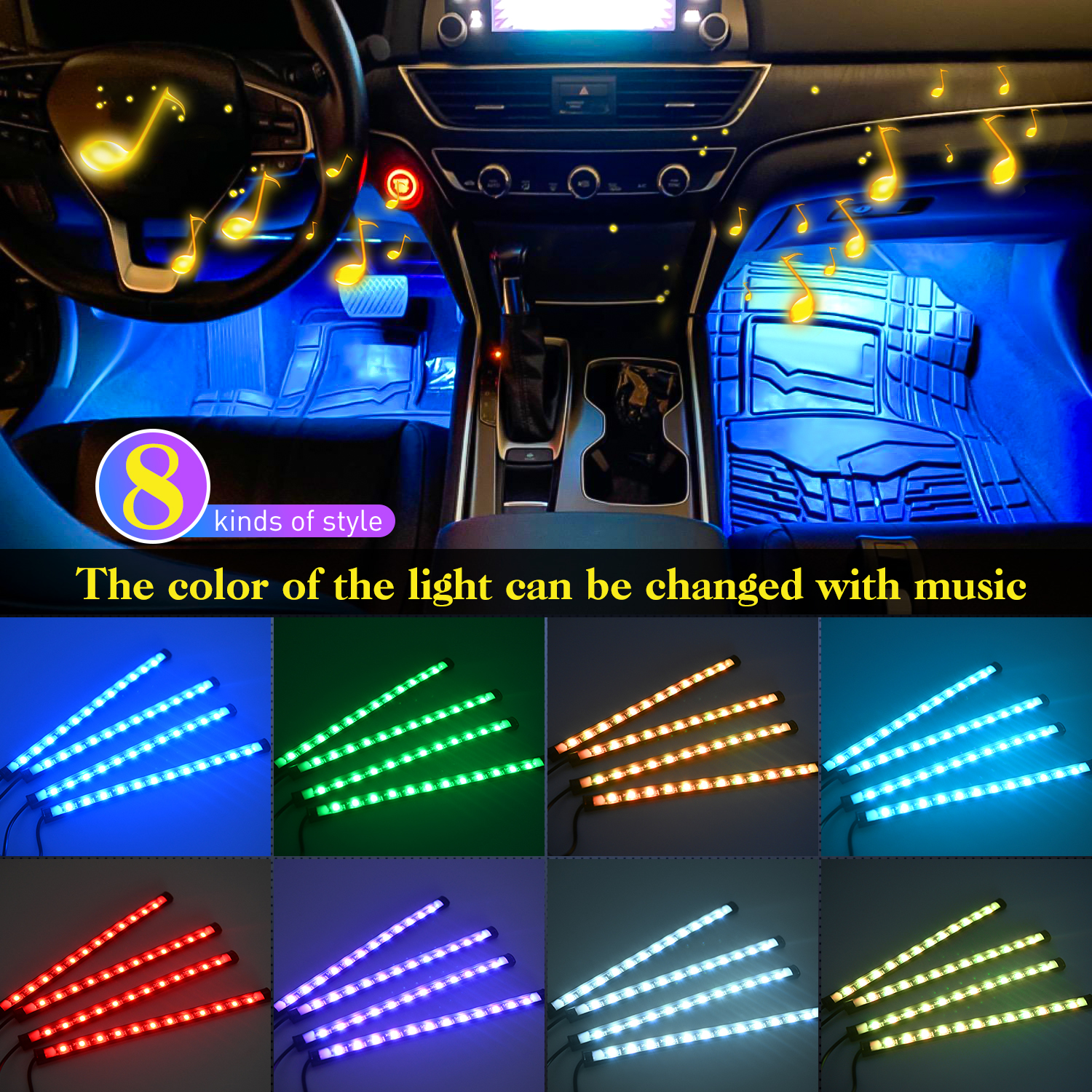 4PCS USB Interior Lights Multi – Audio Music Light recenzja i cena