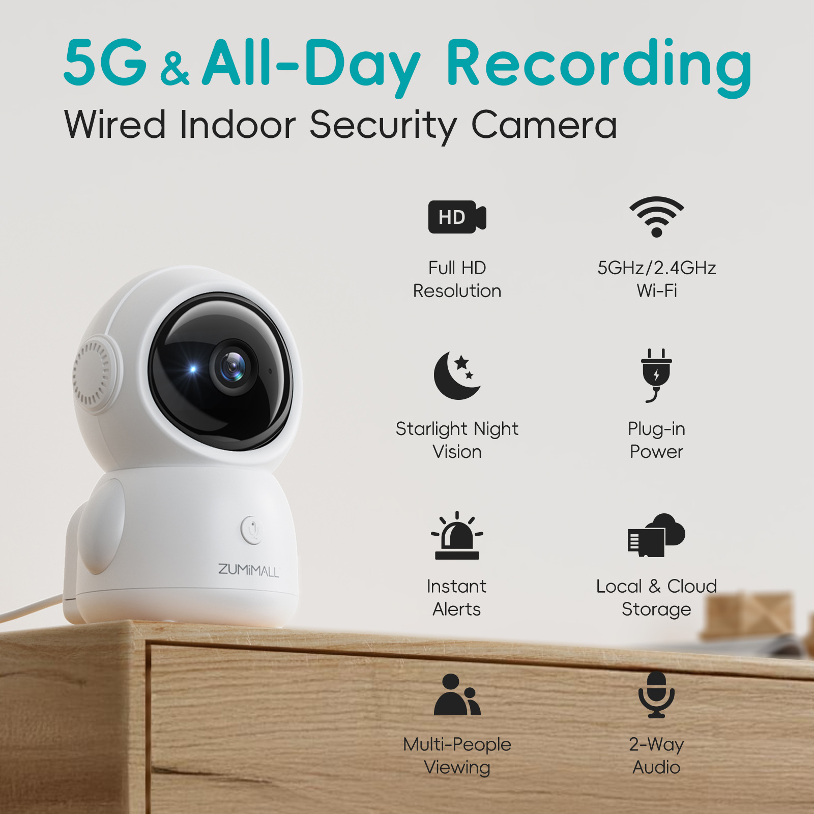 ZUMIMALL APP Wired security Ca – Audio Detect Music recenzja i cena