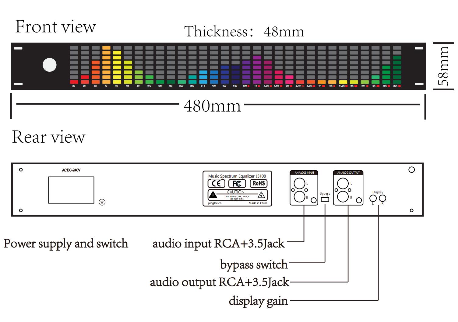1.5U Music Spectrum Digital Eq – Audio Music Equalizer recenzja i cena