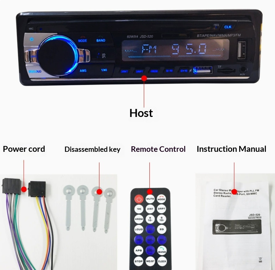 520 Bluetooth Car MP3 Player C – Audio Music Equalizer recenzja i cena