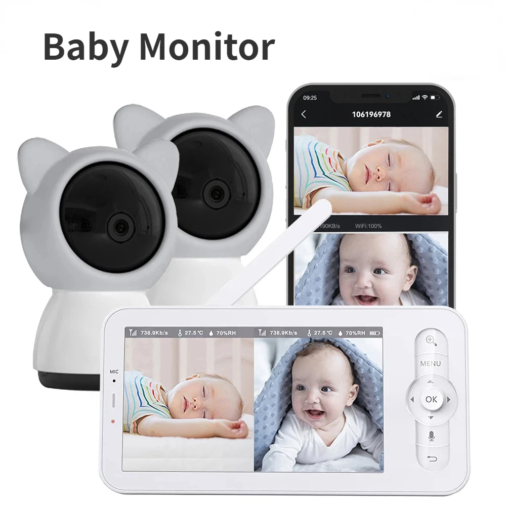 Baby Monitor HD 5 Inch LCD Two – Audio Detect Music recenzja i cena