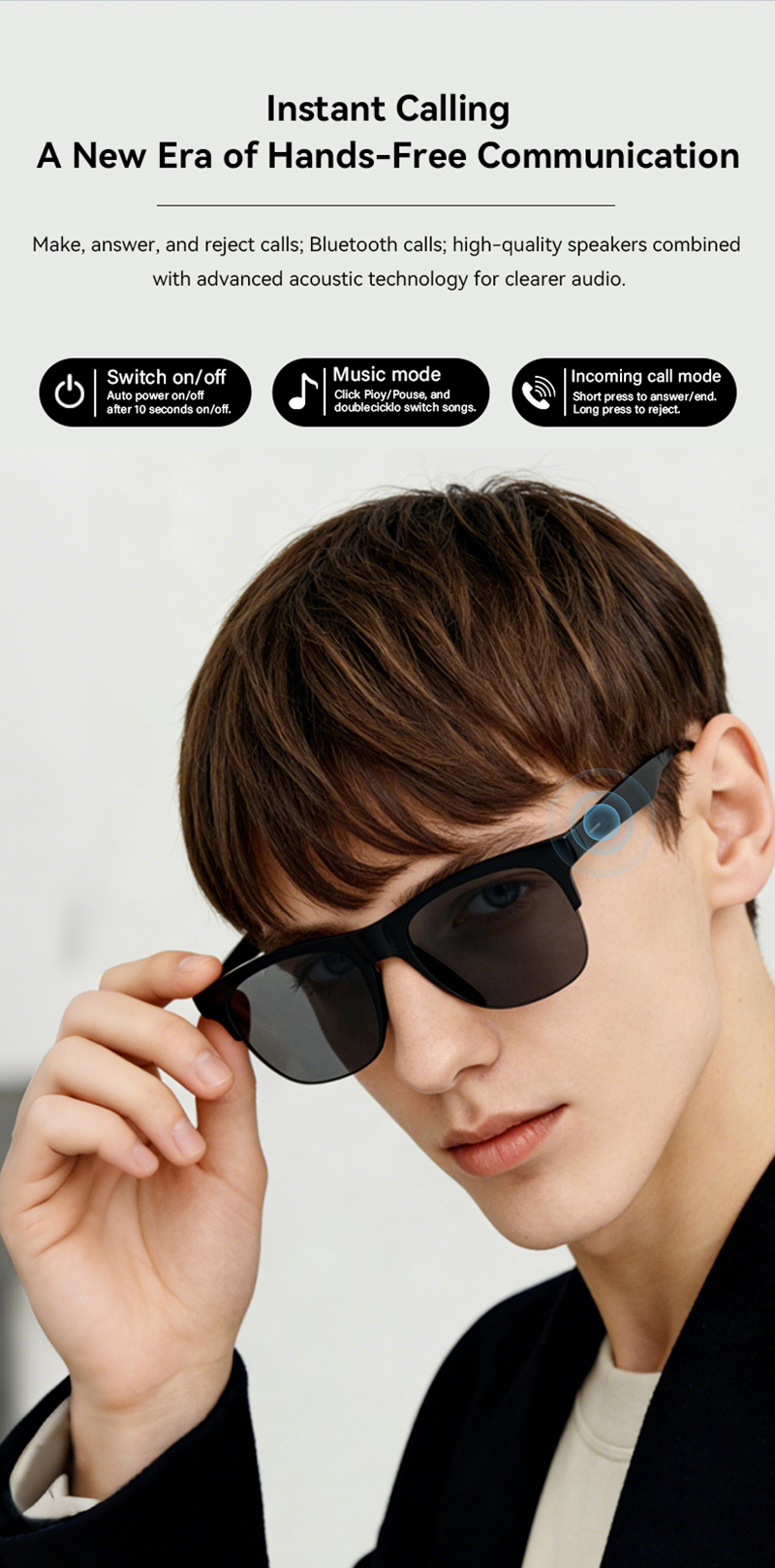 Smart Audio Glasses Semi rimle – Audio Music Light recenzja i cena