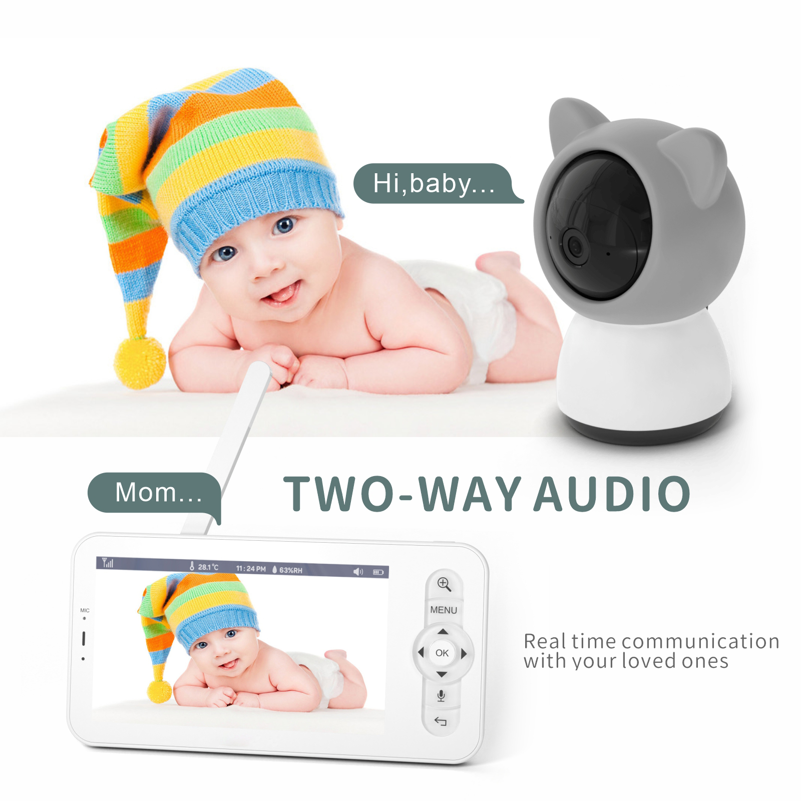 Babystar 5-inch LCD baby monit – Audio Detect Music recenzja i cena
