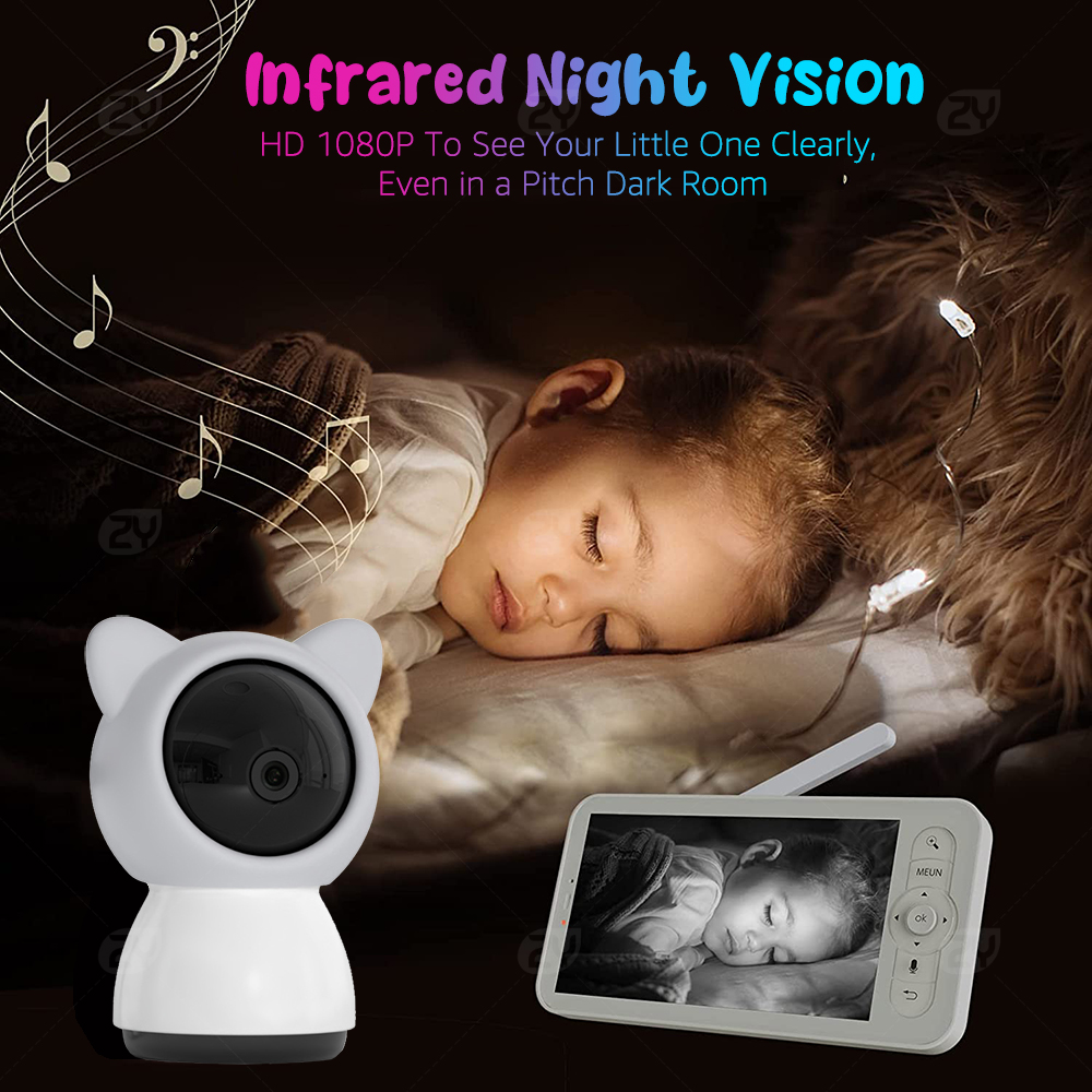 HD WiFi Baby Monitor with APP, – Audio Detect Music recenzja i cena